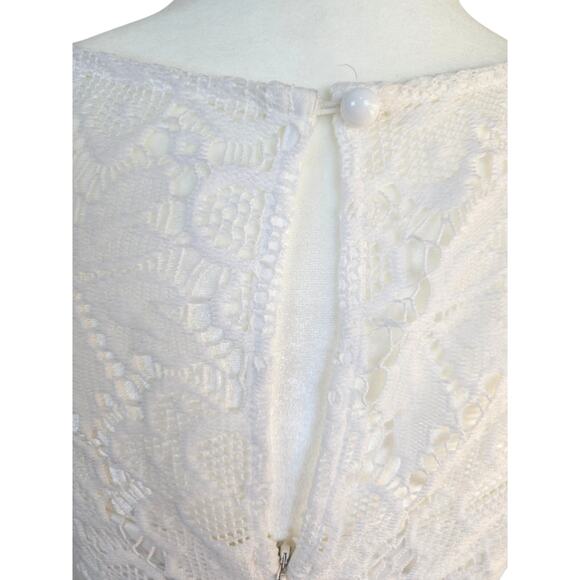 Womens misses Small S dress size 6 lined White summer sleeveless lace - Picture 5 of 8